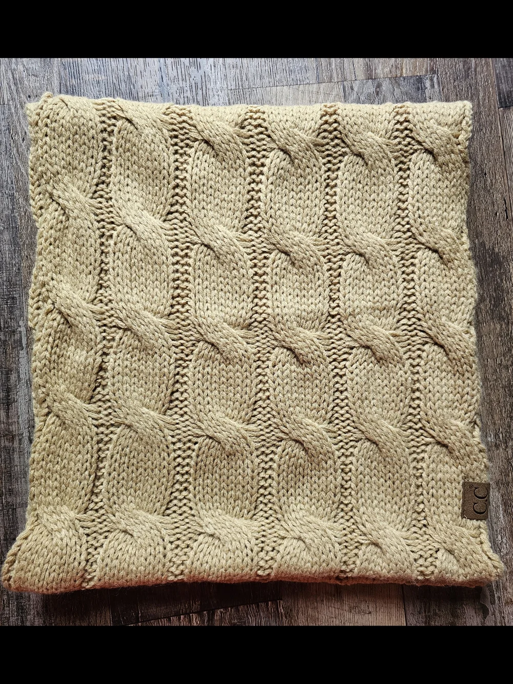 C.C Cable Knit Scarf in Mustard Yellow